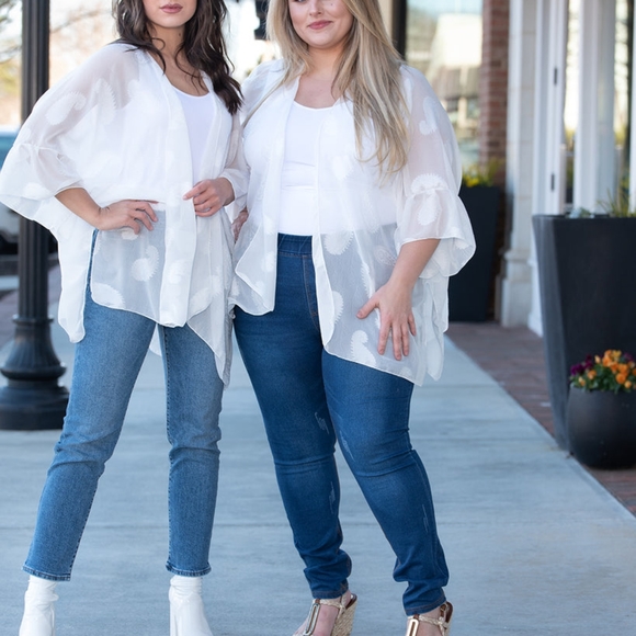 White Sheer Kimono - Picture 2 of 2